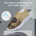 Men's Khaki Compass Print Flyknit Sneakers - Lightweight Breathable Running Shoes for Travel, Hiking and Casual Wear