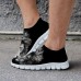 Men's Lion Print Flyknit Sneakers - Lightweight Breathable Athletic Shoes for Running, Gym and Everyday Casual Wear