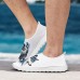 Men's Wolf Print Breathable Mesh Sneakers - Lightweight Casual Athletic Shoes for Fitness and Outdoor Activities