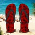 Unisex Tropical Sunset Flip Flops Vibrant Beach Sandals with Palm Tree Print for Summer, Pool and Vacation Wear