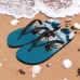 Unisex Tropical Sunset Flip Flops Vibrant Beach Sandals with Palm Tree Print for Summer, Pool and Vacation Wear