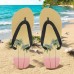 Unisex Tropical Sunset Flip Flops Vibrant Beach Sandals with Palm Tree Print for Summer, Pool and Vacation Wear