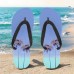 Unisex Tropical Sunset Flip Flops Vibrant Beach Sandals with Palm Tree Print for Summer, Pool and Vacation Wear