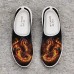 Men's Dragon Print Mesh Slip-On Sneakers - Lightweight Breathable Athletic Shoes for Running, Gym and Casual Wear