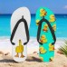 Men鈥檚 Duck Printed Flip Flops Fun & Casual Style for Beach Walks, Outdoor Summer Parties & Poolside Lounging