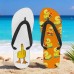 Men鈥檚 Duck Printed Flip Flops Fun & Casual Style for Beach Walks, Outdoor Summer Parties & Poolside Lounging