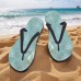 Men鈥檚 Blue Leaf Printed Flip Flops Tropical & Stylish Style for Beach Vacations, Island Hopping & Beachside Dinners
