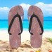 Men鈥檚 Blue Leaf Printed Flip Flops Tropical & Stylish Style for Beach Vacations, Island Hopping & Beachside Dinners