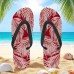Men鈥檚 Blue Leaf Printed Flip Flops Tropical & Stylish Style for Beach Vacations, Island Hopping & Beachside Dinners