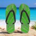 Men鈥檚 Blue Leaf Printed Flip Flops Tropical & Stylish Style for Beach Vacations, Island Hopping & Beachside Dinners