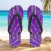 Men鈥檚 Blue Leaf Printed Flip Flops Tropical & Stylish Style for Beach Vacations, Island Hopping & Beachside Dinners