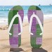 Men鈥檚 Blue Leaf Printed Flip Flops Tropical & Stylish Style for Beach Vacations, Island Hopping & Beachside Dinners