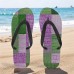 Men鈥檚 Blue Leaf Printed Flip Flops Tropical & Stylish Style for Beach Vacations, Island Hopping & Beachside Dinners