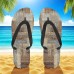 Men鈥檚 Blue Leaf Printed Flip Flops Tropical & Stylish Style for Beach Vacations, Island Hopping & Beachside Dinners