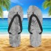 Men鈥檚 Blue Leaf Printed Flip Flops Tropical & Stylish Style for Beach Vacations, Island Hopping & Beachside Dinners