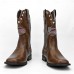 Men's Brown Faux Leather Western Boots with American Flag Design Bold and Stylish Boots for Country Events, Concerts and Casual Outings