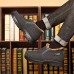 Men's Black Warm Winter Slip-On Ankle Boots with Plush Fur Lining, Non-Slip Sole, and Textured Fabric Comfortable Outdoor Footwear