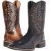 Men's Two-Tone Faux Leather Western Cowboy Boots Classic Embroidered Design, Durable Construction, Perfect for Riding, Outdoor, and Casual Wear