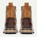 Men's Vintage Cowhide Leather Floral Brocade Ankle Boots with Button-Up Detail and Cap Toe Elegant Dress Boots for Formal and Casual Occasions