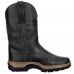 Men's American Flag Embossed Cowboy Work Boots - Durable Brown Faux Leather Western Boots with Rugged Sole for Outdoor and Casual Wear