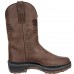 Men's American Flag Embossed Cowboy Work Boots - Durable Brown Faux Leather Western Boots with Rugged Sole for Outdoor and Casual Wear