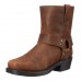 Men's Black Faux Leather Motorcycle Boots - Classic Harness Style with Durable Construction for Biker and Casual Wear