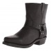 Men's Black Faux Leather Motorcycle Boots - Classic Harness Style with Durable Construction for Biker and Casual Wear