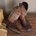 Men's Brown Western Boots with Embroidered Detailing Classic Cowboy Style Boots for Outdoor Events, Casual Gatherings and Western Parties