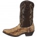 Men's Brown Western Cowboy Boots with Snake Print and Embroidered Design - Stylish and Durable for Outdoor Wear