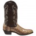 Men's Brown Western Cowboy Boots with Snake Print and Embroidered Design - Stylish and Durable for Outdoor Wear