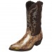 Men's Brown Western Cowboy Boots with Snake Print and Embroidered Design - Stylish and Durable for Outdoor Wear
