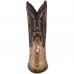 Men's Brown Western Cowboy Boots with Snake Print and Embroidered Design - Stylish and Durable for Outdoor Wear