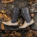 Men's Brown Western Cowboy Boots with Snake Print and Embroidered Design - Stylish and Durable for Outdoor Wear