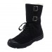 Men's Green Canvas Combat Boots with Buckle and Lace-Up Closure Durable Outdoor Hiking and Military Style Boots