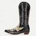 Men's Black and Snake Print Western Cowboy Boots - Exotic Leather with Intricate Embroidery for Rodeo and Casual Wear