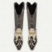 Men's Black and Snake Print Western Cowboy Boots - Exotic Leather with Intricate Embroidery for Rodeo and Casual Wear