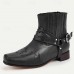 Men's Brown Western Cowboy Boots - Stylish Leather Embossed Ankle Boots for Casual Wear and Outdoor Activities
