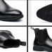Men's Black Faux Leather Chelsea Boots - Perfect for Business Meetings, Formal Events, and Evening Outfits