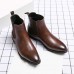 Men's Black Faux Leather Chelsea Boots - Perfect for Business Meetings, Formal Events, and Evening Outfits