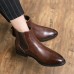 Men's Black Faux Leather Chelsea Boots - Perfect for Business Meetings, Formal Events, and Evening Outfits