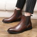 Men's Black Faux Leather Chelsea Boots - Perfect for Business Meetings, Formal Events, and Evening Outfits
