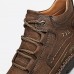 Men's Brown Leather Casual Lace-Up Ankle Boots Durable Stitching and Rugged Sole for Outdoor and Everyday Wear