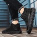 Men's Brown Leather Casual Lace-Up Ankle Boots Durable Stitching and Rugged Sole for Outdoor and Everyday Wear