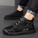 Men's Brown Leather Casual Lace-Up Ankle Boots Durable Stitching and Rugged Sole for Outdoor and Everyday Wear