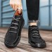 Men's Brown Leather Casual Lace-Up Ankle Boots Durable Stitching and Rugged Sole for Outdoor and Everyday Wear