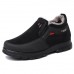 Men's Black Winter Slip-On Boots with Fleece Lining, Waterproof and Warm for Outdoor Cold Weather Wear