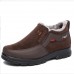 Men's Black Winter Slip-On Boots with Fleece Lining, Waterproof and Warm for Outdoor Cold Weather Wear