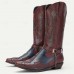 Men's Black Western Cowboy Boots Motorcycle Boots with Eagle Embroidery and Metal Chain Detail, Vintage Pointed Toe Boots for Riding and Casual Wear