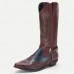 Men's Black Western Cowboy Boots Motorcycle Boots with Eagle Embroidery and Metal Chain Detail, Vintage Pointed Toe Boots for Riding and Casual Wear