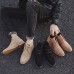 Men's Beige Faux Suede Lace-Up Desert Boots Classic Chukka Style with Comfortable Rubber Sole for Casual Wear